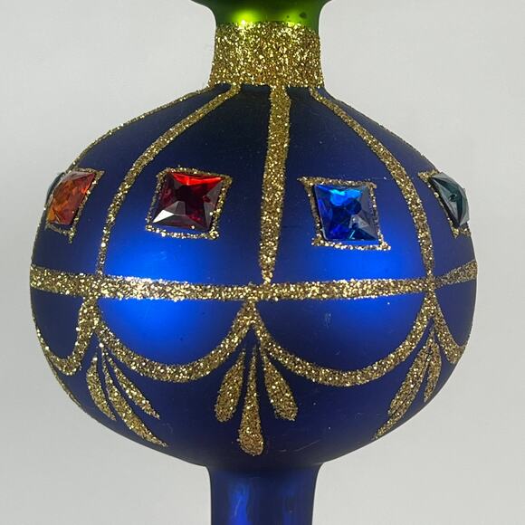 Department 56 Finial Christmas Tree Topper Large 14.5" Rare Vintage Poland Green - Picture 5 of 12